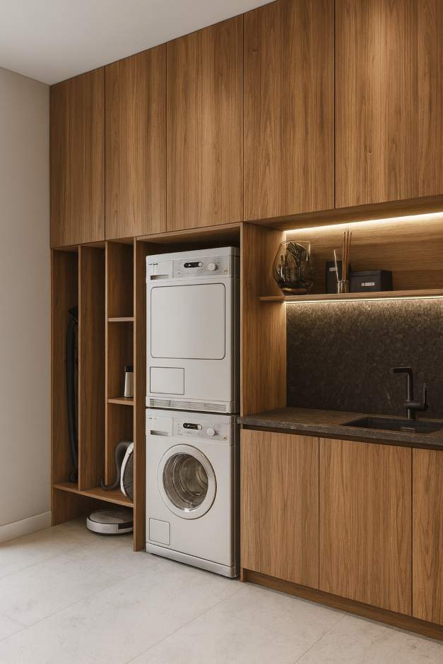 Kitchens with washer and dryer