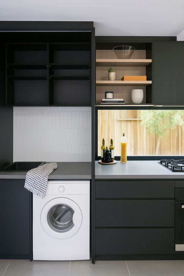 Kitchens with washer and dryer